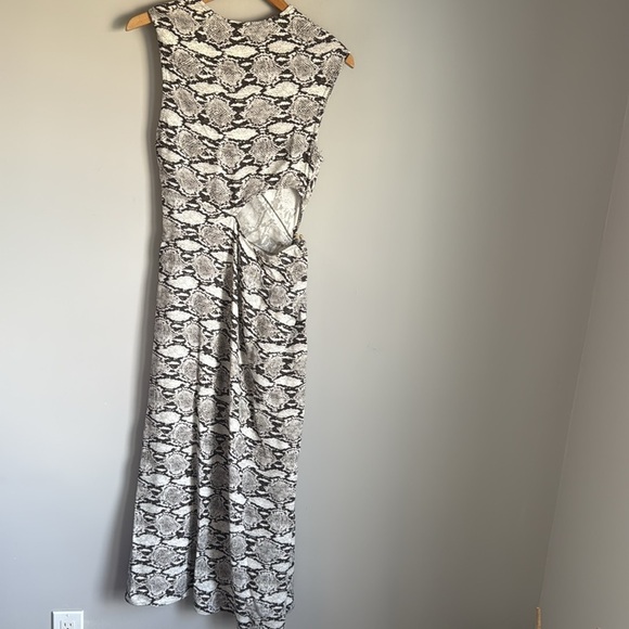 A.L.C. Beale Snakeskin Print Cutout Midi Dress 8 - Picture 3 of 16